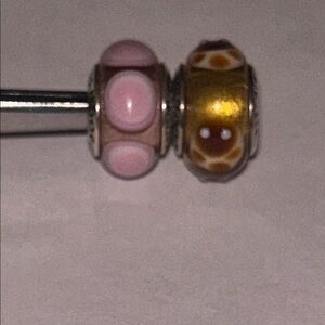 A Set of 2 Murano Glass Charms
